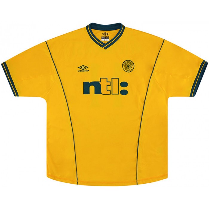 Camiseta Celtic Segunda Equipación Retro 2001 2003 Amarillo